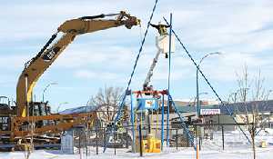 Tipi installed at Bradley Park in Moosomin